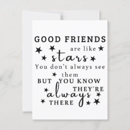 Bra vänner är som stjärnor: Vänskap citat konst Vykort