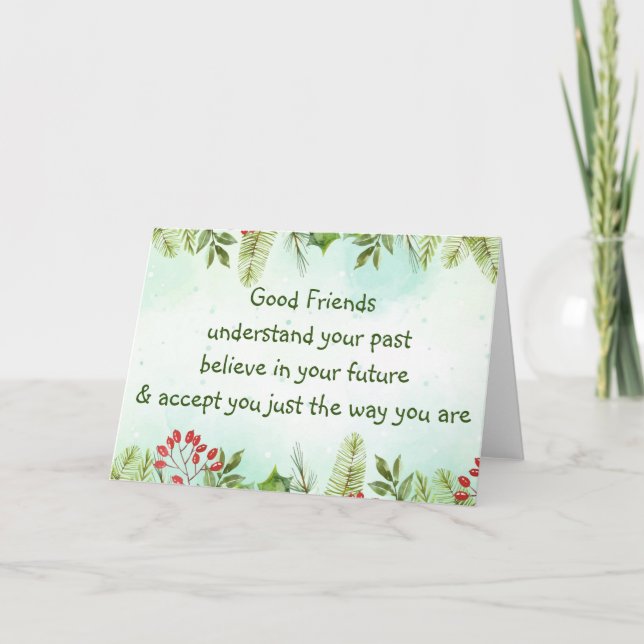 Bra vänner förstår den inspirerande julen kort (Framsida)