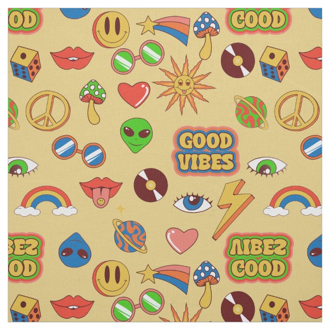 bra vibbar alien groovy popkonst 1970-tal tyg (Provkarta)