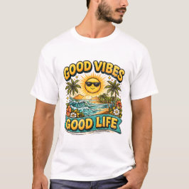 Bra Vibbar Bra Liv Tropisk Strandkonst. T Shirt