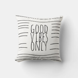 bra vibbar citerar bara svart och vit modern chic kudde