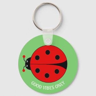 Bra Vibbar Endast Lady Bug på Limegrön Nyckelring