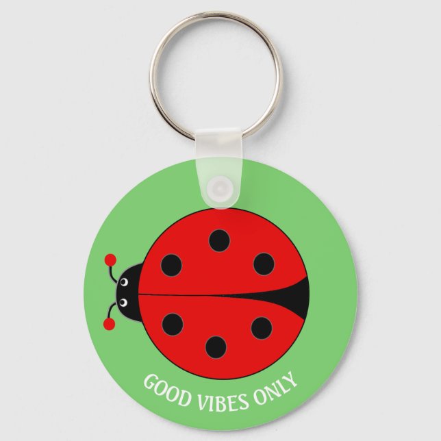 Bra Vibbar Endast Lady Bug på Limegrön Nyckelring (Framsida)