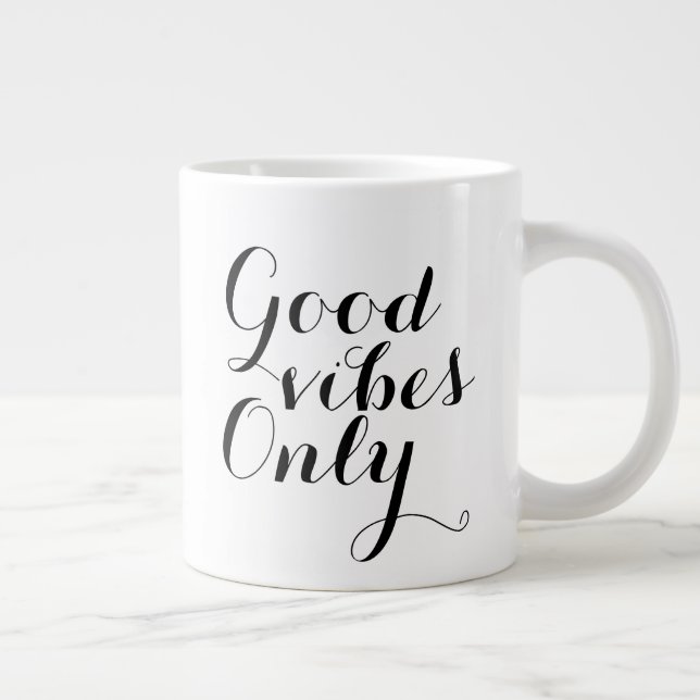 Bra Vibe Endast inspiration Lycklig-bekräftelse Jumbo Mugg (Höger)