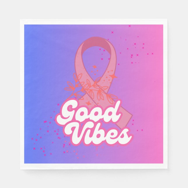 Bra Vibes Breast Cancer Pappersservett (Framsidan)