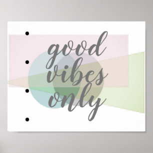 bra vibes endast citat på abstrakt art pastel färg poster