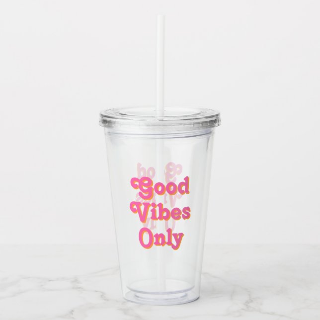 Bra Vibes Endast rosa orange - rensa Take Away Mugg (Framsida)