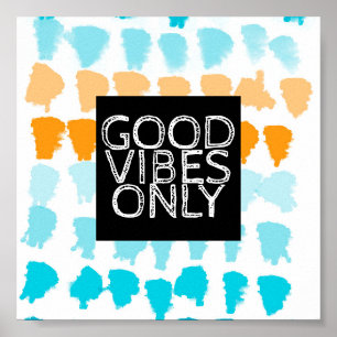 bra vibes endast tejp- och orange-målade mönster poster