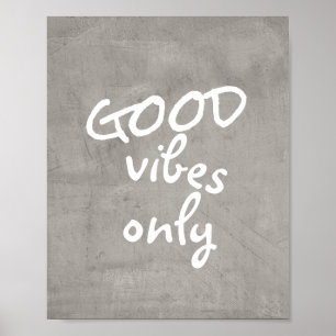 bra vibes endast typografi och vit poster