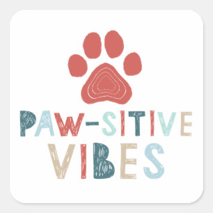 Bra Vibes Positive Energy Tass-sitive Vibes Funny Fyrkantigt Klistermärke
