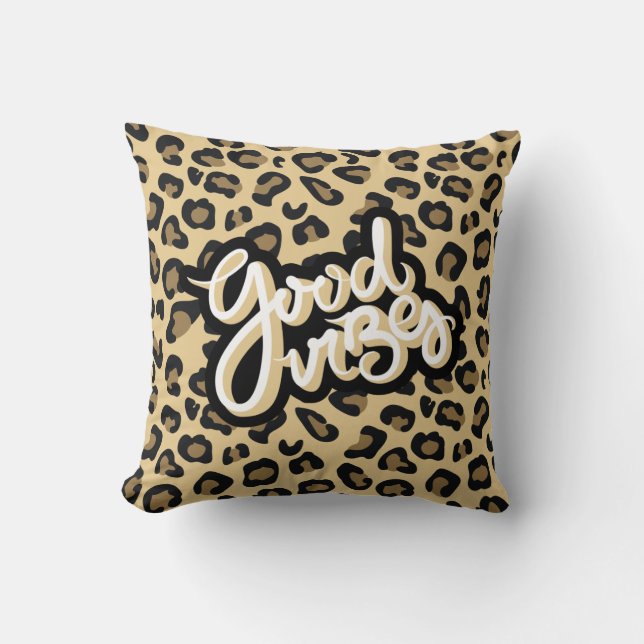 Bra Vibes Quote Cheetah Animal Print Kudde (Framsida)