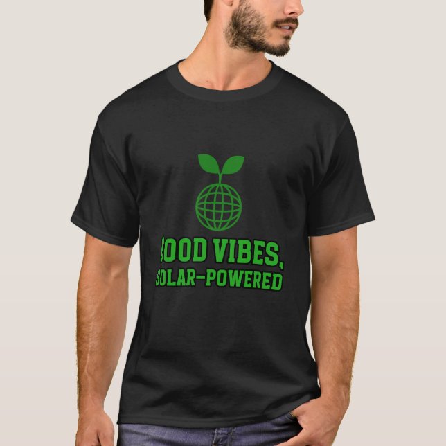 Bra vibes, solenergidriven Grönt Energy T Shirt (Framsida)
