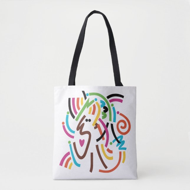 Bra Vibrations Modern Abstrakt Tote Bag Tygkasse (Framsida)