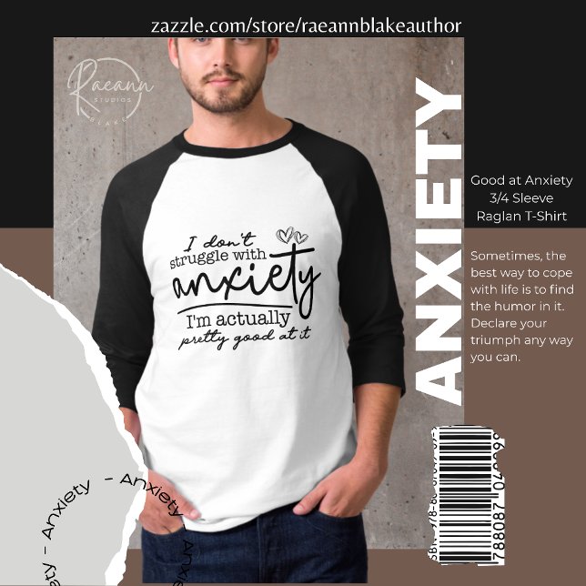 Bra vid anxiety 3/4 Sleeve Raglan T-Shirt (Skapare uppladdad)