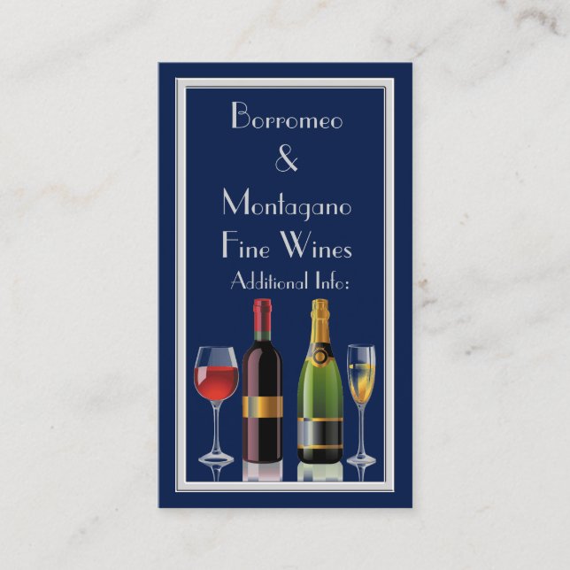 Bra Vin Blue Affärskort 2 Visitkort (Framsida)