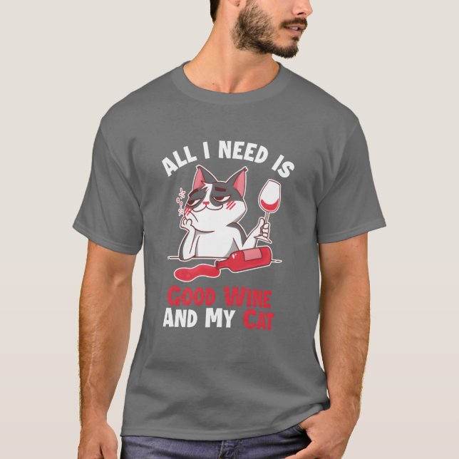 Bra Vin och Cat Cat Mamma Cat Lovers Cat Pappa T Shirt (Framsida)