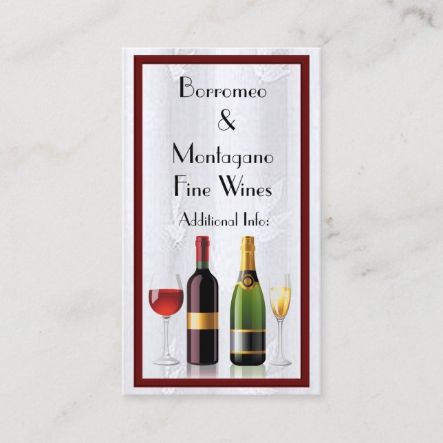 Bra Vin Vita Affärskortet 2 Visitkort (Framsida)