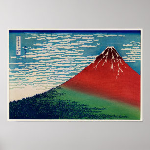 Bra Vind, frisk morgon av Katsushika Hokusai Poster