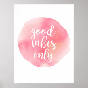 bra visar endast kalligrafi för rosa med vattenfär poster