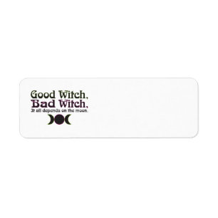 "Bra Witch, Bad Witch..."Adressetikett Returadress Etikett