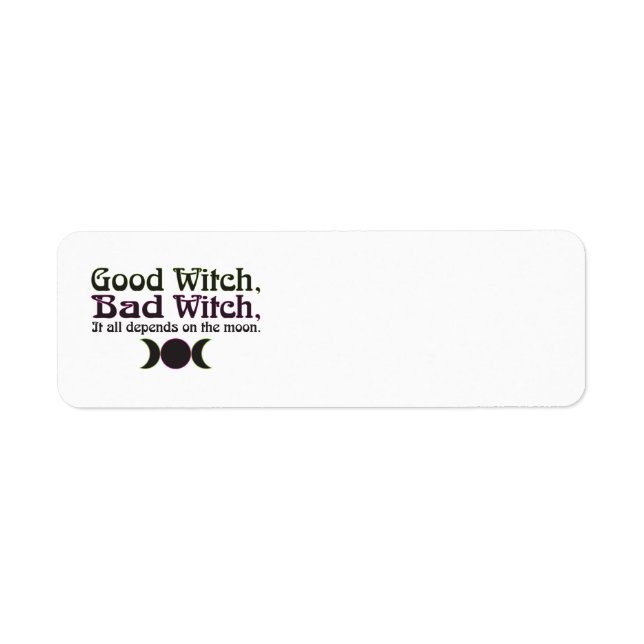 "Bra Witch, Bad Witch..." Adressetiketter Returadress Etikett (Framsidan)