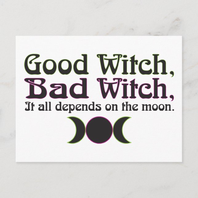 "Bra Witch, Bad Witch..." Vykort (Framsida)