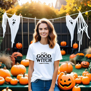 Bra Witch & Fladdermus Design Halloween Magic T Shirt