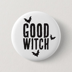 Bra Witch, Fladdermus, Halloween Button Knapp