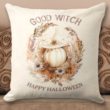 Bra Witch Halloween Boho Pumpkin Pillow
