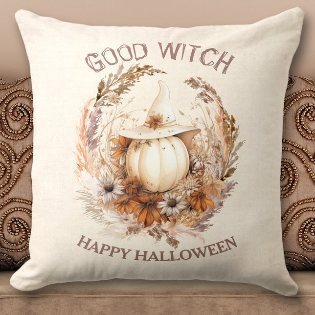 Bra Witch Halloween Boho Pumpkin Pillow Kudde (Good Witch Halloween Boho Pumpkin Pillow)