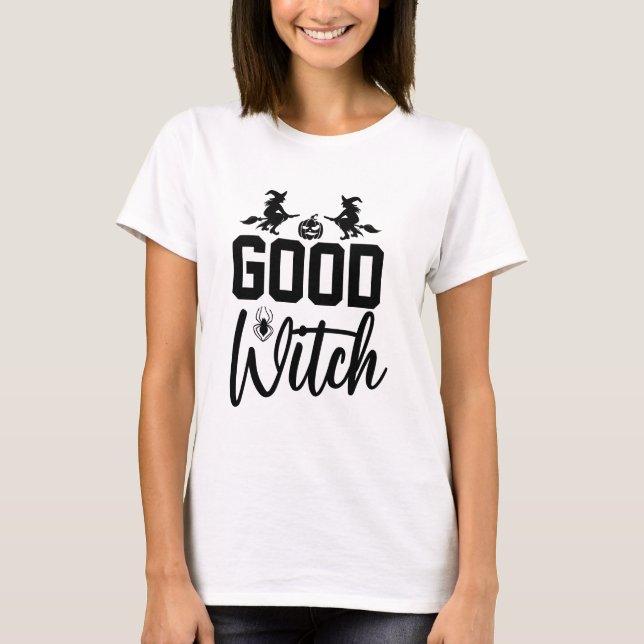 Bra Witch Halloween Funny Kläder för kvinnor T Shirt (Framsida)