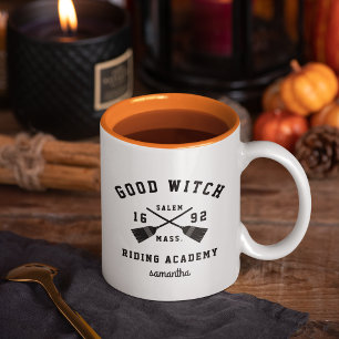 Bra Witch Riding Academy Personlig Halloween Två-Tonad Mugg