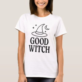 Bra Witch | Svart och vitt, minimalistiskt kvinnoh T Shirt