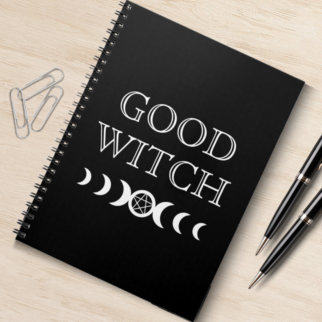 Bra Witch Triple Goddes Måne Wicca Halloween Anteckningsbok (good witch triple goddess mom Halloween spiral notebook)