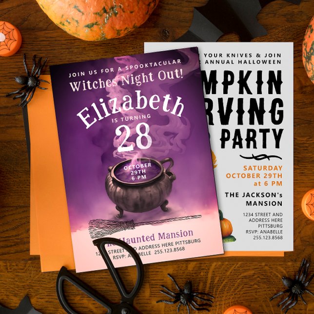 Bra Witches Night Out Chic Potion Cauldron Party Inbjudningar (Skapare uppladdad)