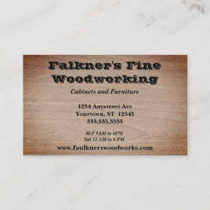 Bra Woodgrain Woodworking Worker Carpenter Visitkort