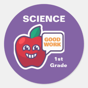 Bra Work! Student Science Award Sticker Customize Runt Klistermärke