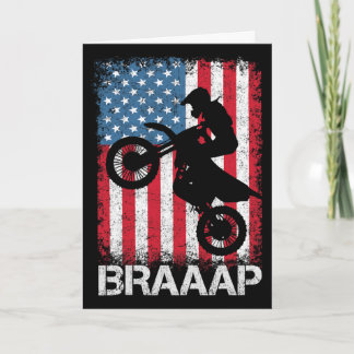 Braaap Vintage Usa Amerikansk Flagga T-Shirt Motoc Kort