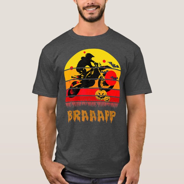 Braaapp Funny Vintage Motocross Gift T Shirt (Framsida)
