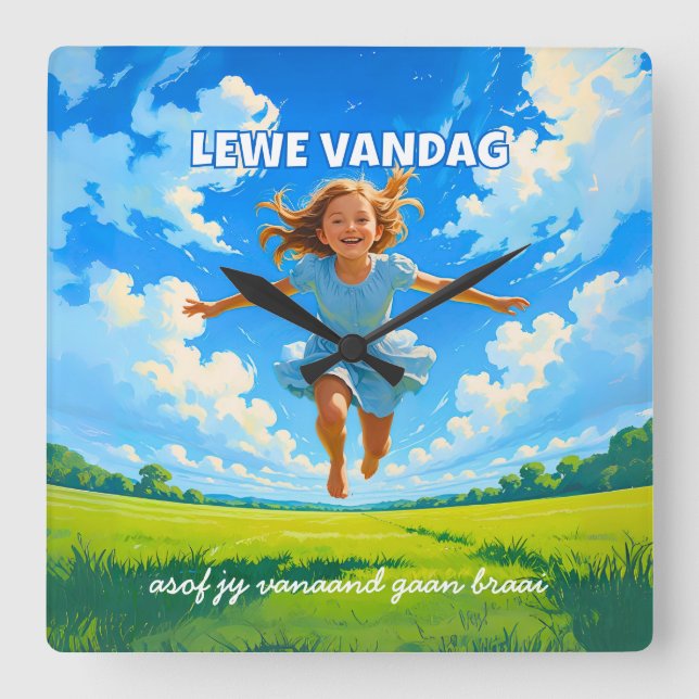 BRAAI Meme Afrikaans Saffa Expat Afrikaanse Humor Fyrkantig Klocka (Framsida)