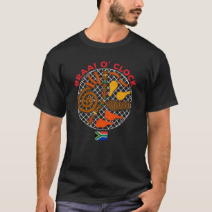 Braai O'Clock Time Funny South Afrika Flagga T-Shi T Shirt