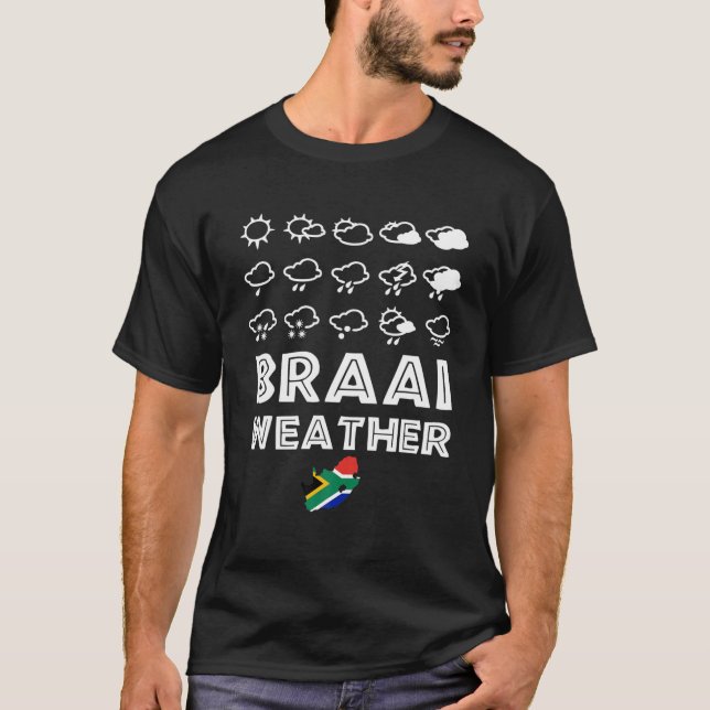 Braai Weather Funny South Afrika Family BBQ T Shirt (Framsida)