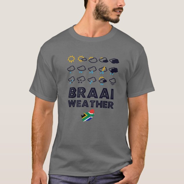 Braai Weather Funny South Afrika Family BBQ T Shirt (Framsida)