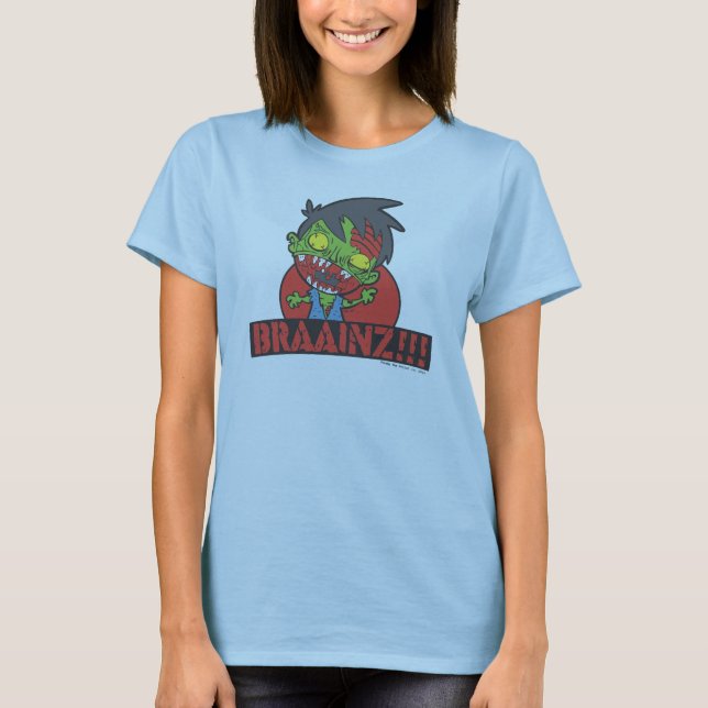 BRAAINZ!!! Zombieskjorta (kvinnor, annan färgar), Tee Shirt (Framsida)