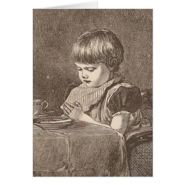 Bräande före måltid hälsningskort (Framsidan)