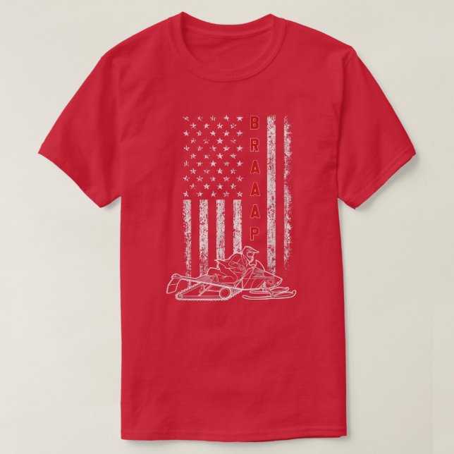 Braap America Snö Sled Rider and Racer T Shirt (Design framsida)