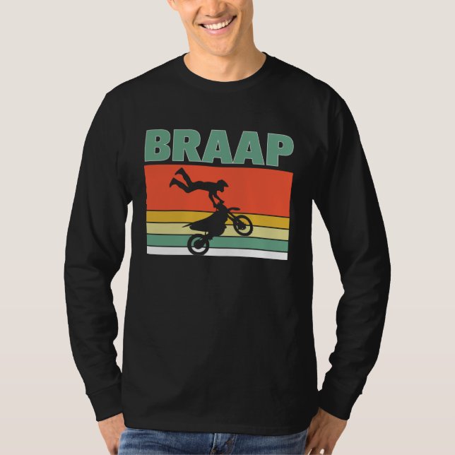 Braap Like A Girl Retro Jump Offroad Driver Helmet T Shirt (Framsida)