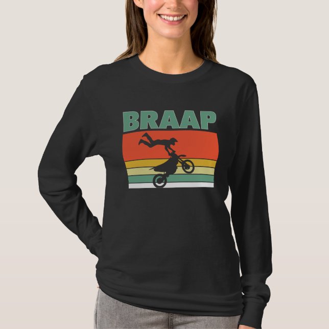 Braap Like A Girl Retro Jump Offroad Driver Helmet T Shirt (Framsida)