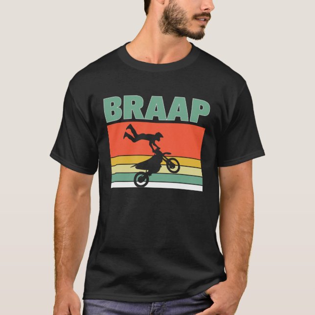 Braap Like A Girl Retro Jump Offroad Driver Helmet T Shirt (Framsida)