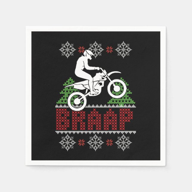 Braap Ugly jul Motocross Motorcycle Julafton Gif Pappersservett (Framsidan)